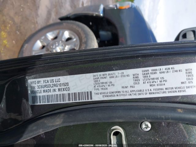 3C6UR5DL2RG101520 RAM 2500 Big Horn  4x4 6'4 Box