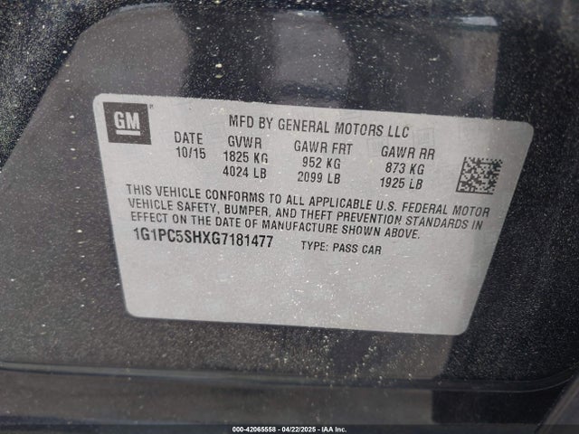1G1PC5SHXG7181477 Chevrolet Cruze Limited Ls Auto