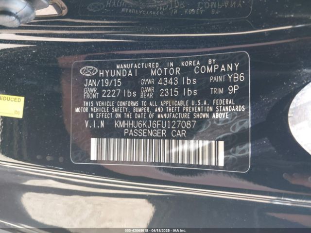 KMHHU6KJ6FU127087 Hyundai Genesis 3.8 R-spec