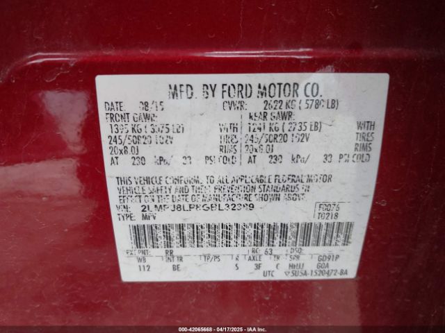 2LMPJ8LP8GBL32389 Lincoln Mkx Reserve