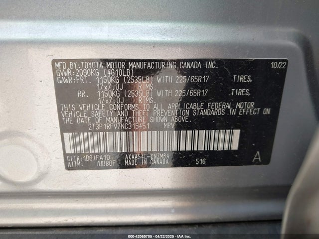 Toyota Rav4 Xle 2022 2T3P1RFV7NC315451 Image 9