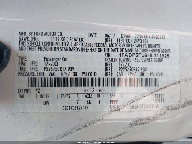 1FADP5FU9HL111926 Ford C-max Energi Titanium