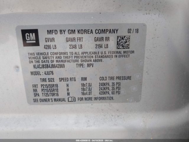 KL4CJBSB4JB642869 Buick Encore