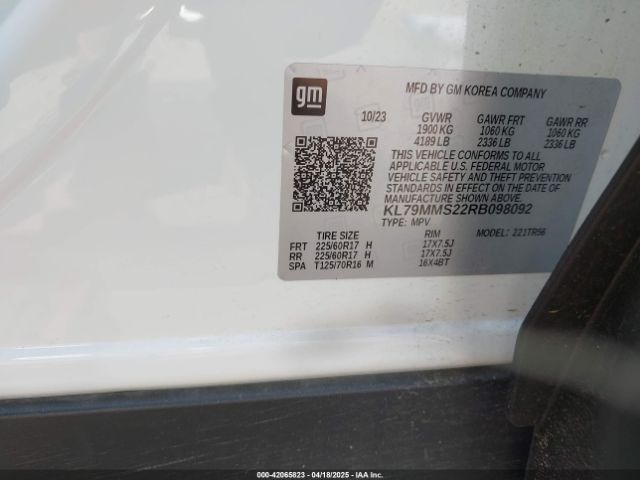 KL79MMS22RB098092 Chevrolet Trailblazer Fwd Ls