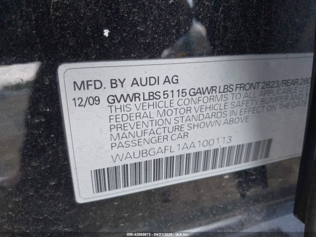 2010 AUDI S4 WAUBGAFL1AA100113 Photo 8