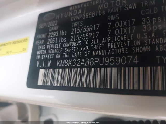KM8K32AB8PU959074 Hyundai Kona Sel