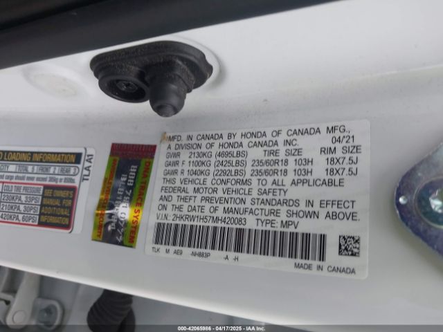 2021 HONDA CR-V 2HKRW1H57MH420083 Photo 8