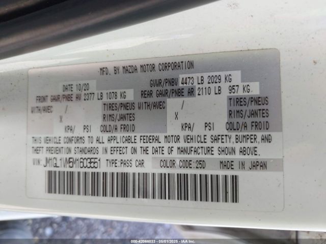 2021 MAZDA MAZDA6 JM1GL1VM5M1603551 Photo 8