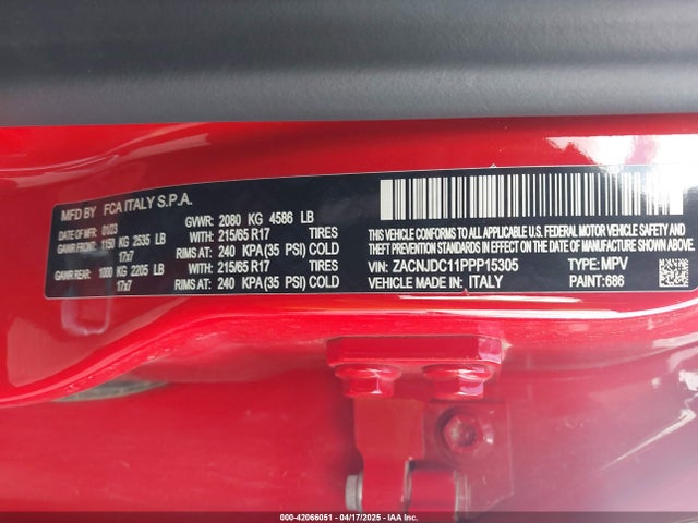 ZACNJDC11PPP15305 Jeep Renegade