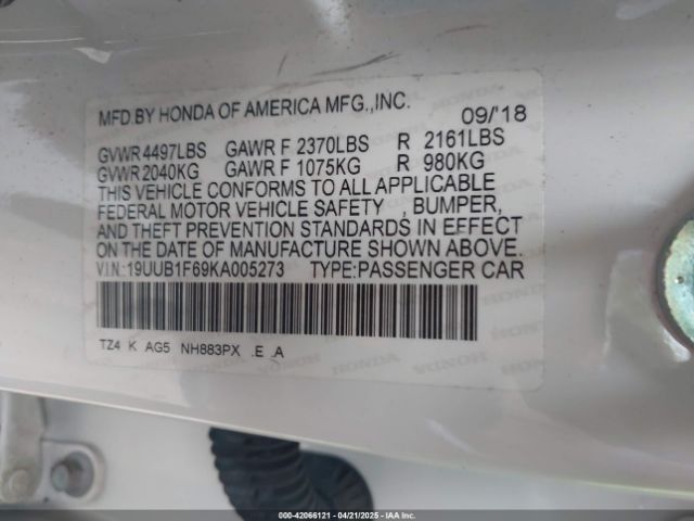 2019 ACURA TLX 19UUB1F69KA005273 Photo 8