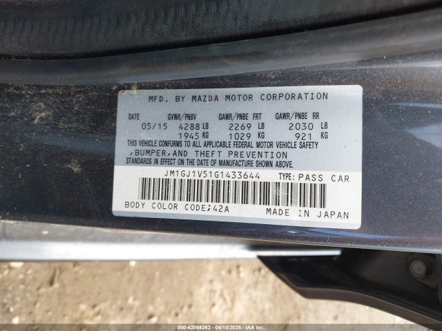 JM1GJ1V51G1433644 Mazda Mazda6 I Touring
