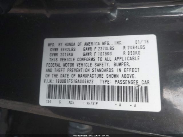 2016 ACURA TLX 19UUB1F51GA006822 Photo 8