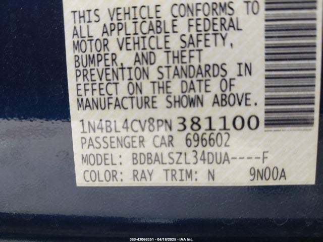 1N4BL4CV8PN381100 Nissan 2023