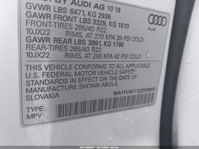 WA1FVAF17LD008900 Audi Q8