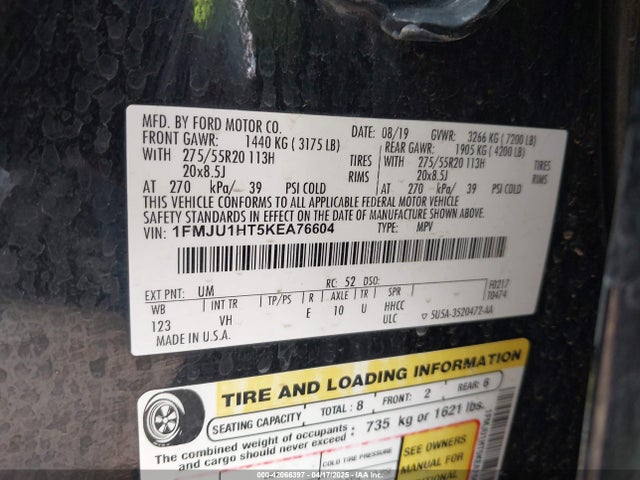 1FMJU1HT5KEA76604 Ford 3.5l gtdi
