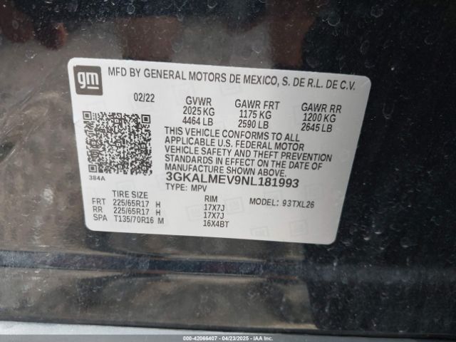 3GKALMEV9NL181993 GMC lyx