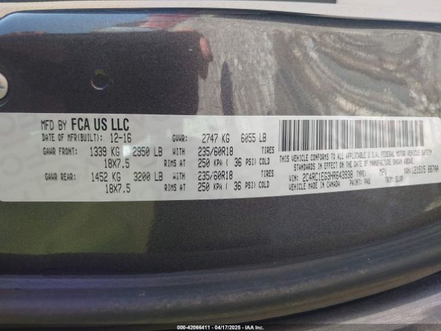 2C4RC1EG3HR643938 Chrysler Pacifica Touring-l Plus