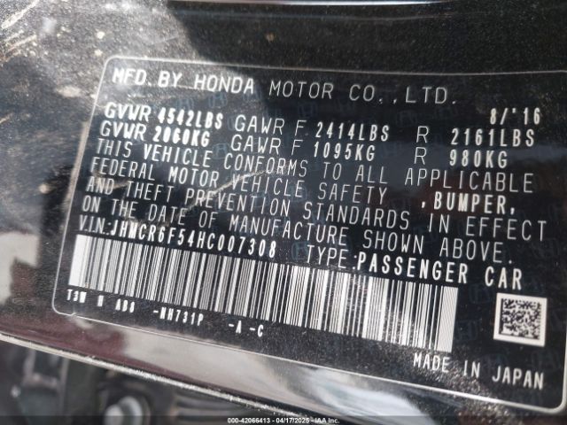 JHMCR6F54HC007308 Honda Accord Hybrid Ex-l