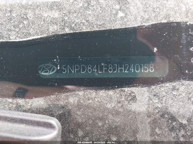 5NPD84LF8JH240158 Hyundai ELANTRA SEL