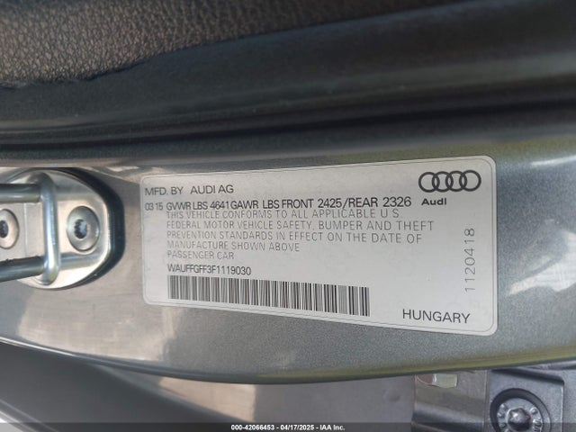 2015 AUDI S3 WAUFFGFF3F1119030 Photo 8