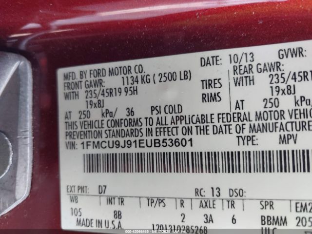 1FMCU9J91EUB53601 Ford Escape Titanium