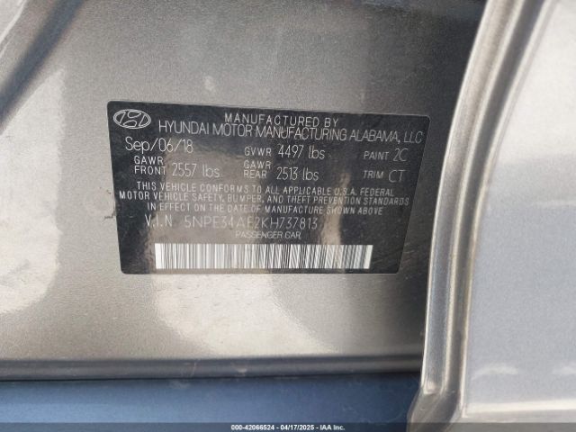 5NPE34AF2KH737813 Hyundai Sonata Sport