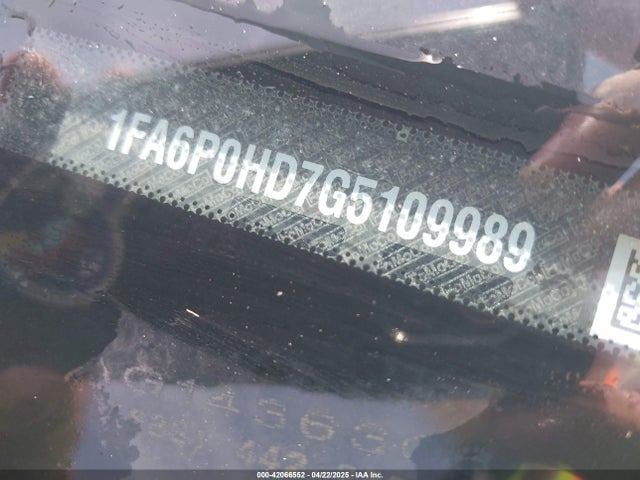 Ford FUSION SE 2016 1FA6P0HD7G5109989 Image 9