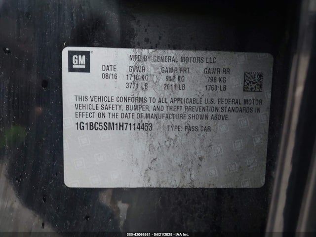 1G1BC5SM1H7114453 Chevrolet Cruze Ls Auto