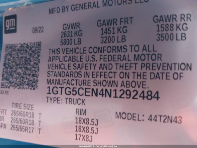 1GTG5CEN4N1292484 GMC lgz