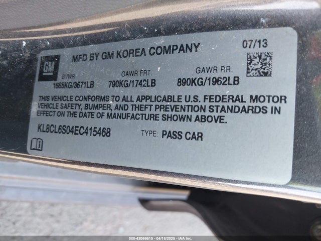 Chevrolet Spark Ev 2lt 2014 KL8CL6S04EC415468 Image 9