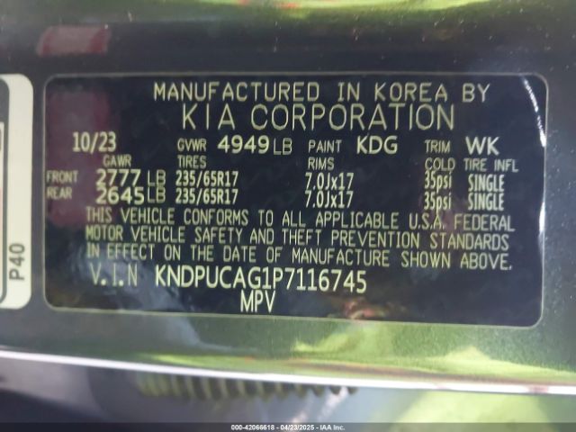 KNDPUCAG1P7116745 KIA Sportage Hybrid Lx