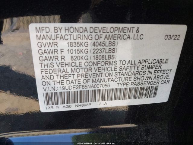 19UDE2F85NA007086 Acura Ilx Premium   A-spec Packages/technology   A-spec Packages