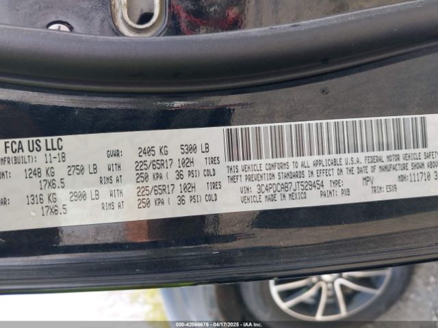 3C4PDCAB7JT529454 Dodge JOURNEY SE