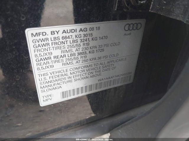2019 AUDI Q7 WA1AAAF74KD002299 Photo 8