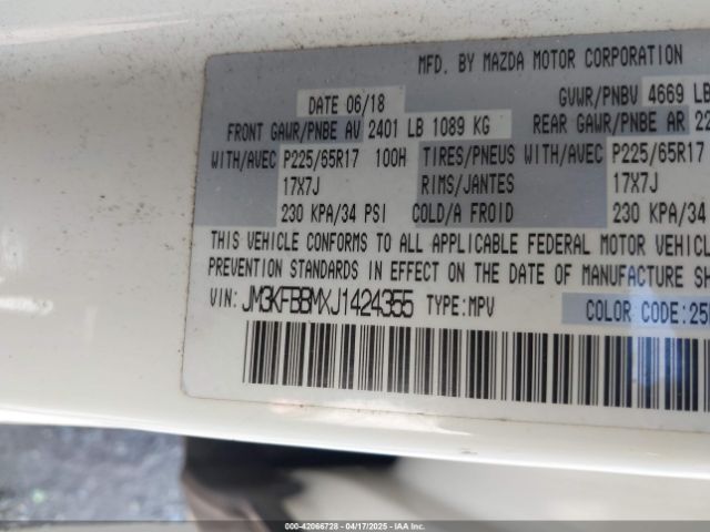 JM3KFBBMXJ1424355 Mazda CX-5 SPORT