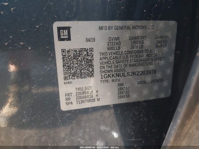 2019 GMC ACADIA 1GKKNULS2KZ263978 Photo 8