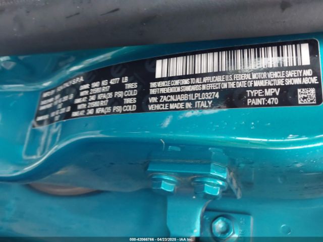 ZACNJABB1LPL03274 Jeep Renegade Latitude Fwd