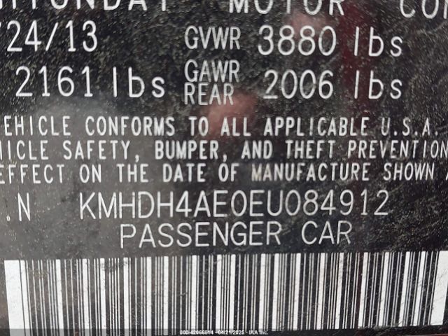 KMHDH4AE0EU084912 Hyundai ELANTRA SE