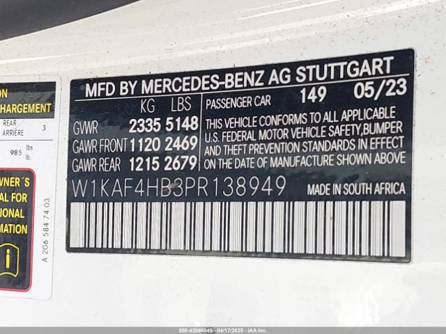 W1KAF4HB3PR138949 Mercedes-Benz C 300 4matic