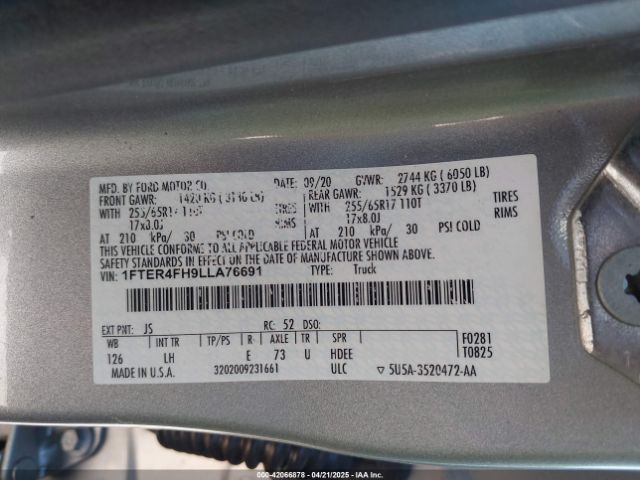 2020 FORD RANGER 1FTER4FH9LLA76691 Photo 8
