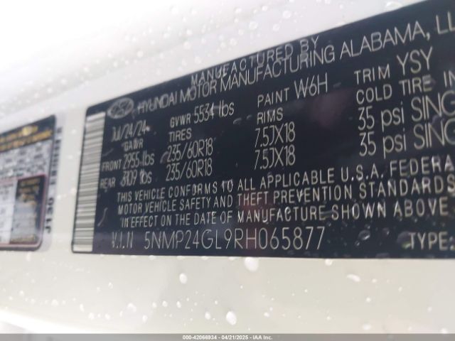 2024 HYUNDAI SANTA FE 5NMP24GL9RH065877 Photo 8