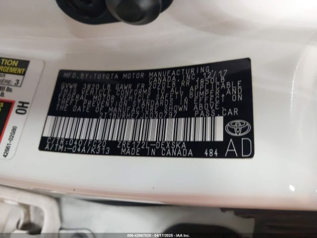 2T1BURHE7JC030797 Toyota 2zr-fe
