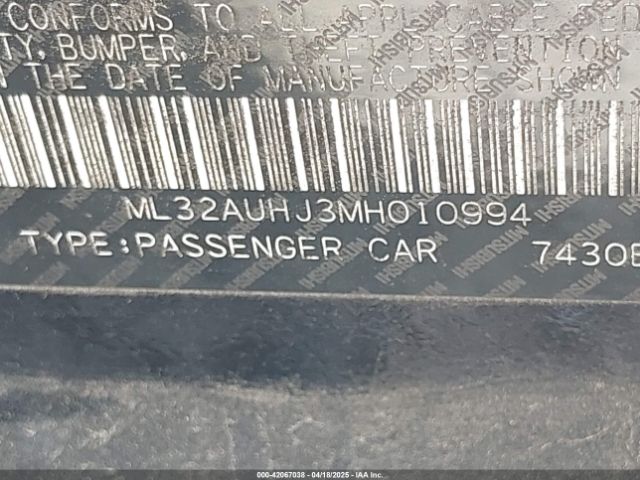 ML32AUHJ3MH010994 Mitsubishi Mirage Carbonite Edition/es/le