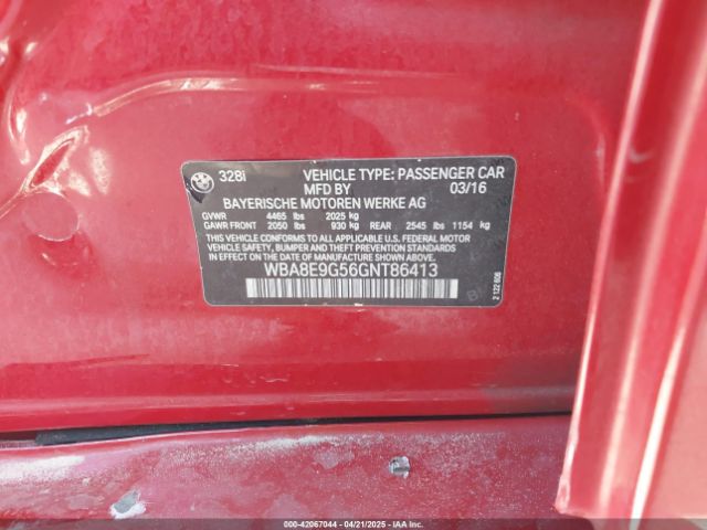 WBA8E9G56GNT86413 BMW 328I