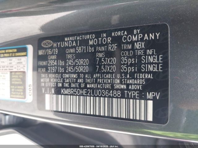 KM8R5DHE2LU036488 Hyundai Palisade Limited