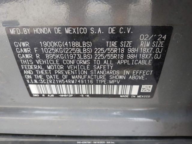 2024 HONDA HR-V 3CZRZ1H54RM749116 Photo 8