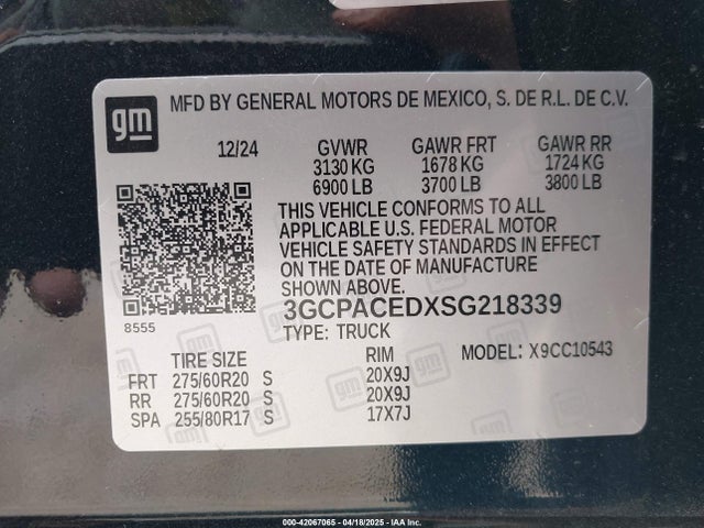 3GCPACEDXSG218339 Chevrolet l84