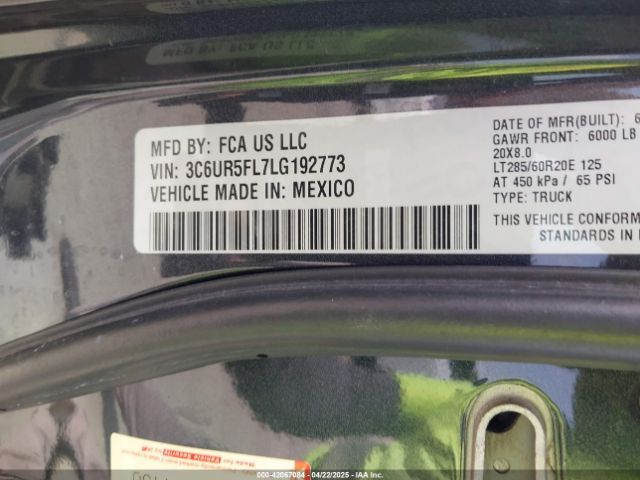 3C6UR5FL7LG192773 RAM 2020