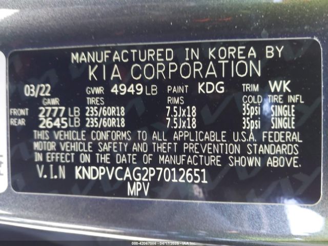 KNDPVCAG2P7012651 KIA Sportage Hybrid Ex