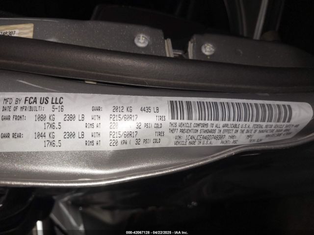 1C4NJCEA4GD748307 Jeep Compass High Altitude Edition
